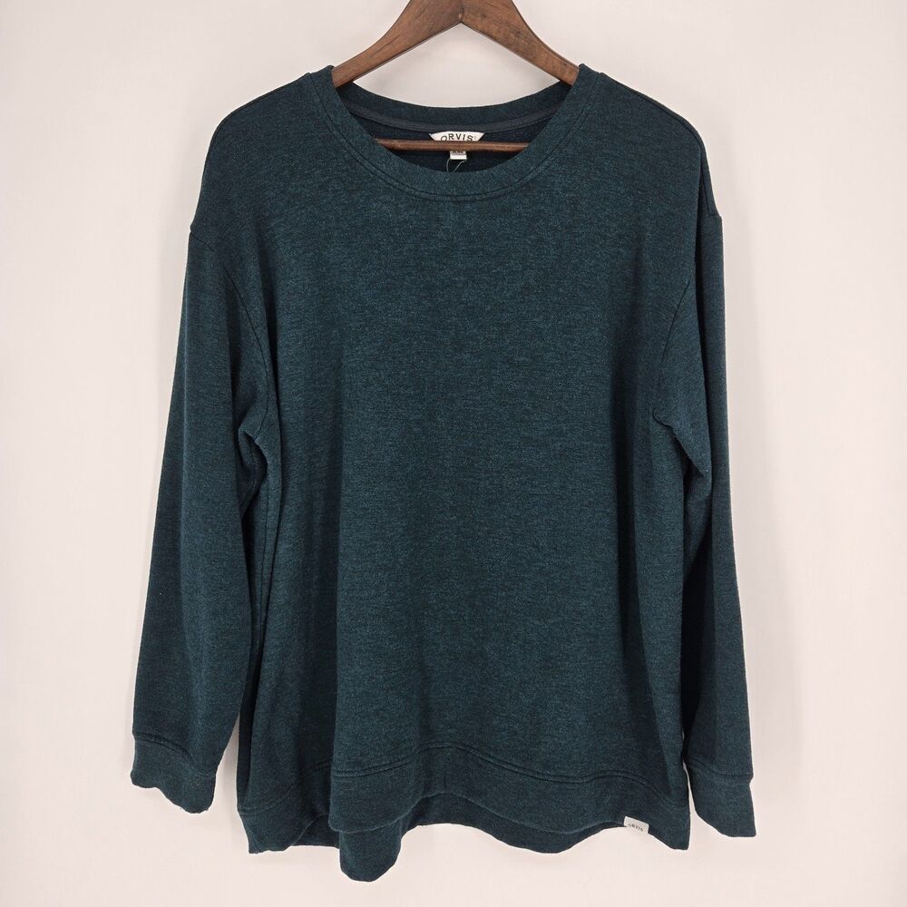 Orvis Green Crew Neck Sweatshirt XL Womens Minimalist